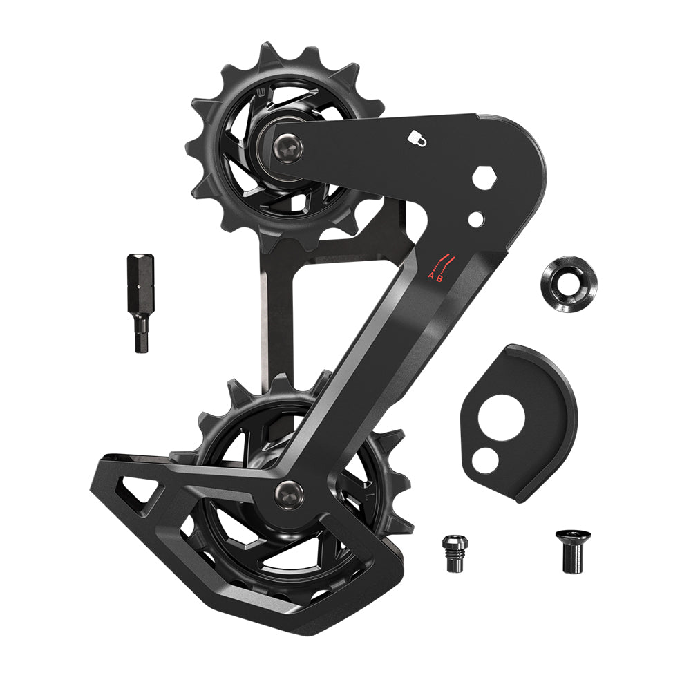 Rear Derailleur Cage Kit Aluminum T-Type Eagle AXS Without Damper (Replacement Outer And Inner Cages, Bit Driver Hex3, Including Pulleys)