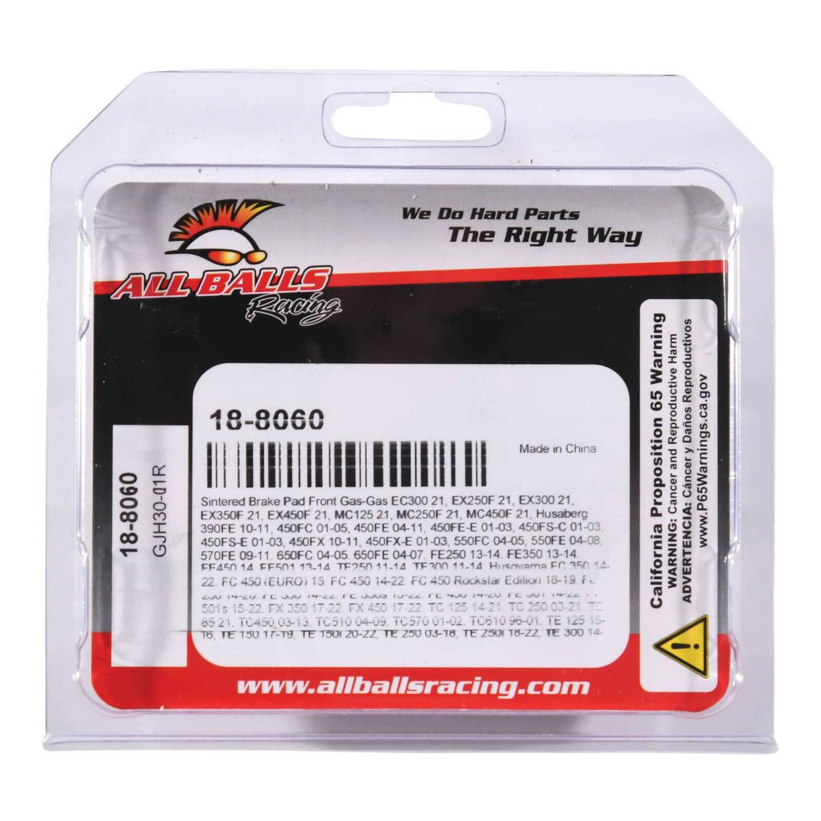 Sintered Brake Pad Front / Rear 18-8060