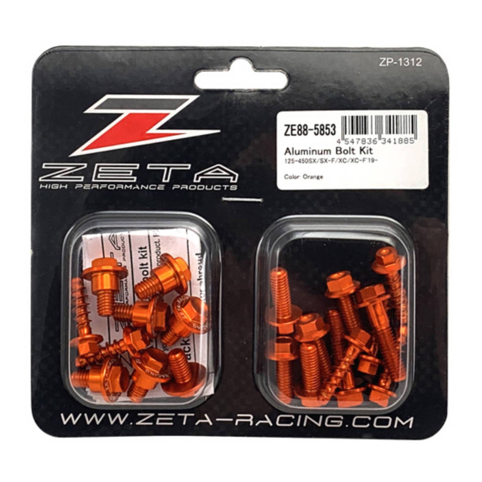 Zeta Aluminum Bolt Set Plastics KTM SX/SXF '19- Orange
