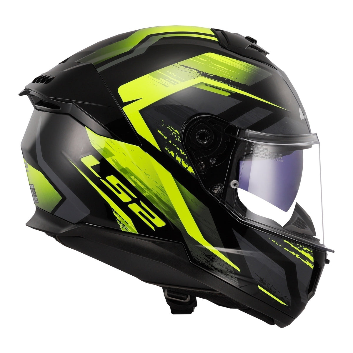 LS2 FF808 Stream II Fury - Black / Hi-Vis Yellow 06