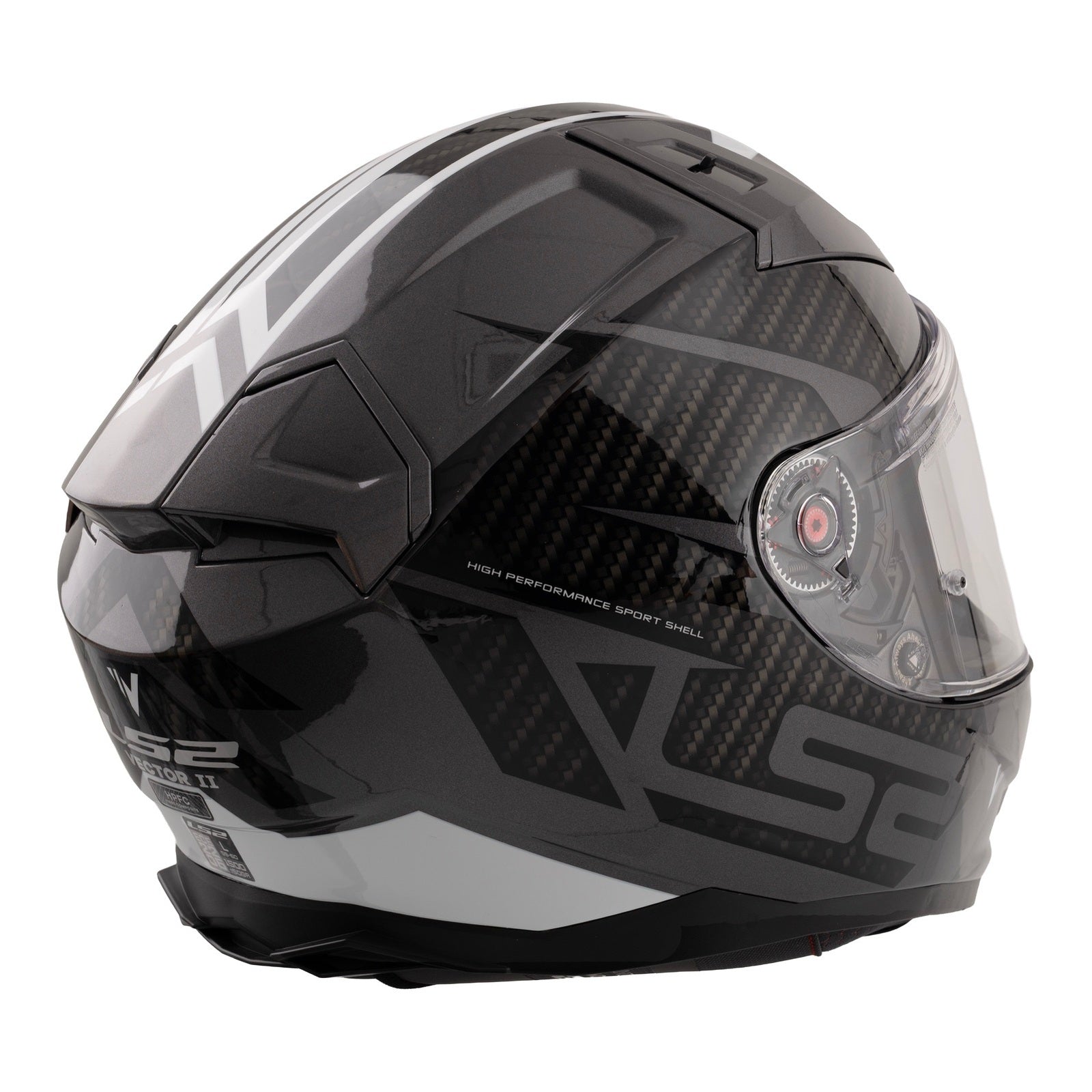 LS2 FF811 Vector II Splitter Helmets - Gloss Black / White 06