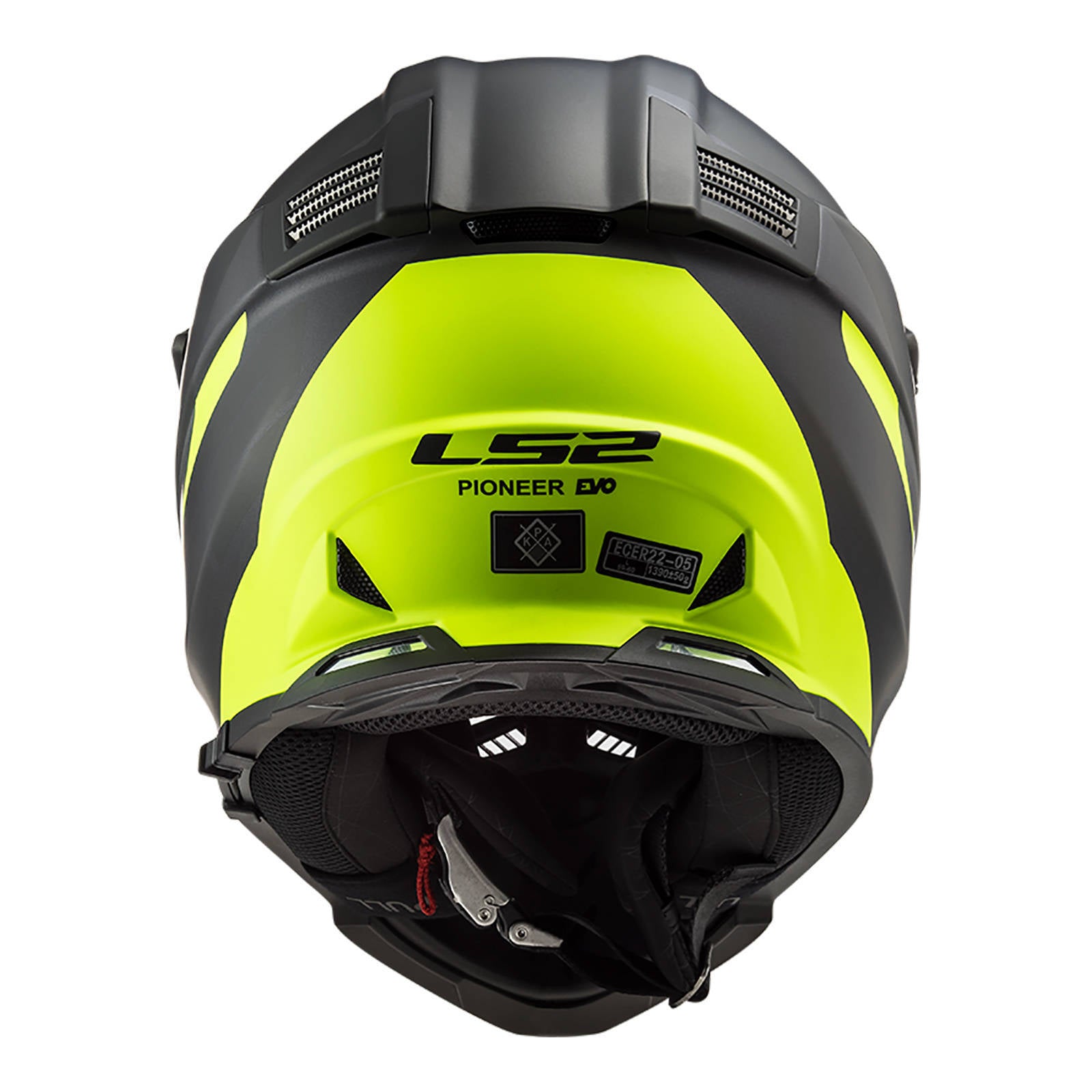 LS2 MX436 Pioneer Evo Router Helmet - Matte Black / Hi-Vis Yellow