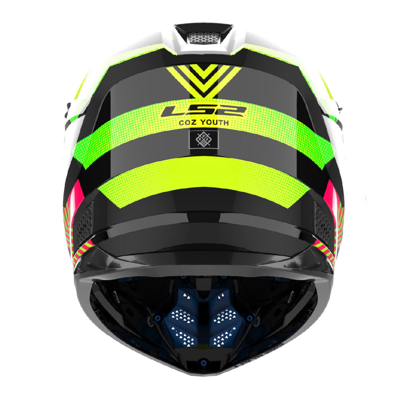 LS2 MX706J COZ Junior Helmet - Chromatic Black / Hi-Vis Pink
