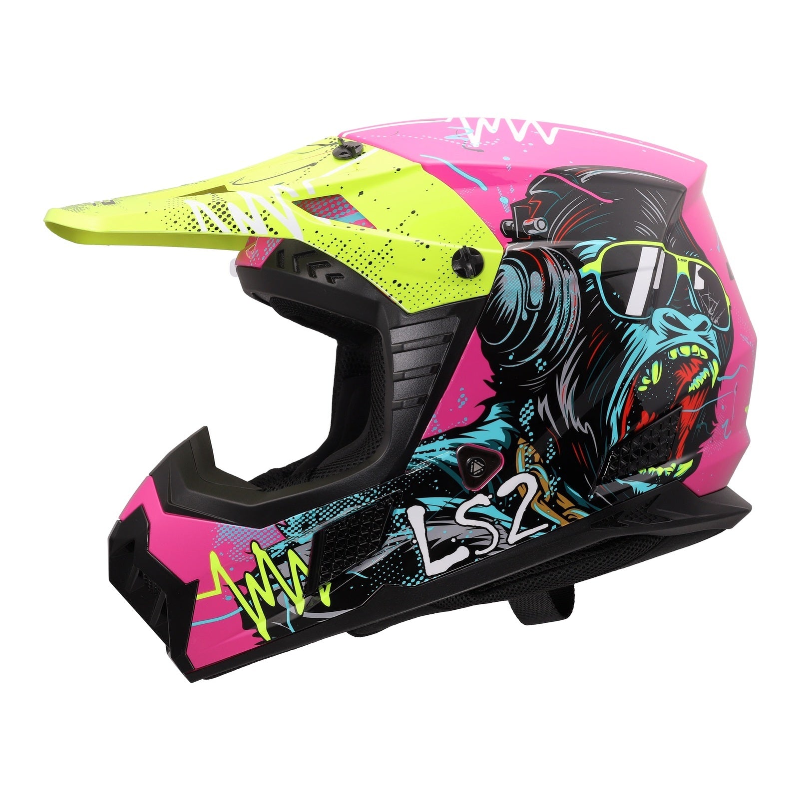 LS2 MX706J COZ Junior Gorilla Helmet - Gloss Purple 06