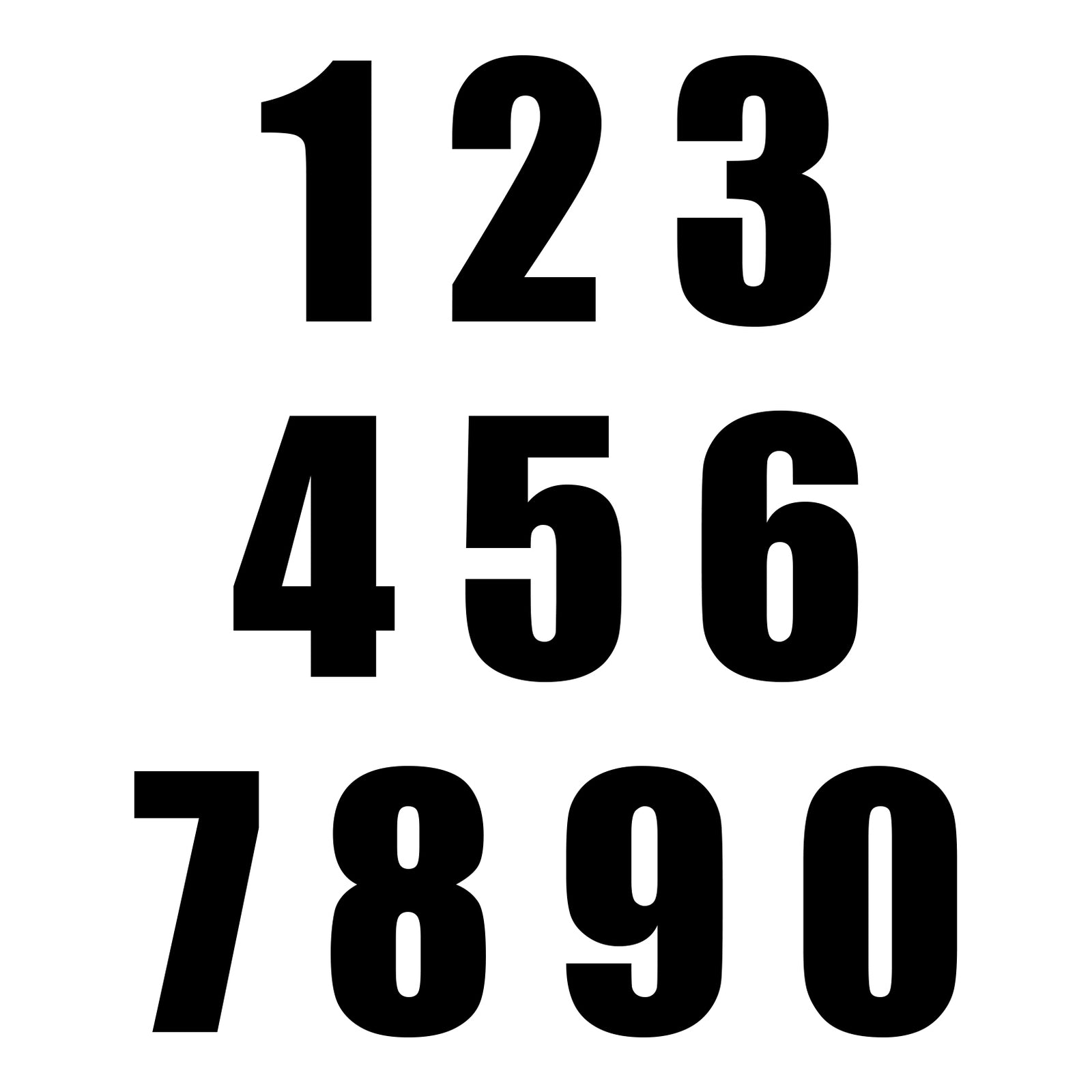 Whites Race Number - Black #3 (10 Pack)