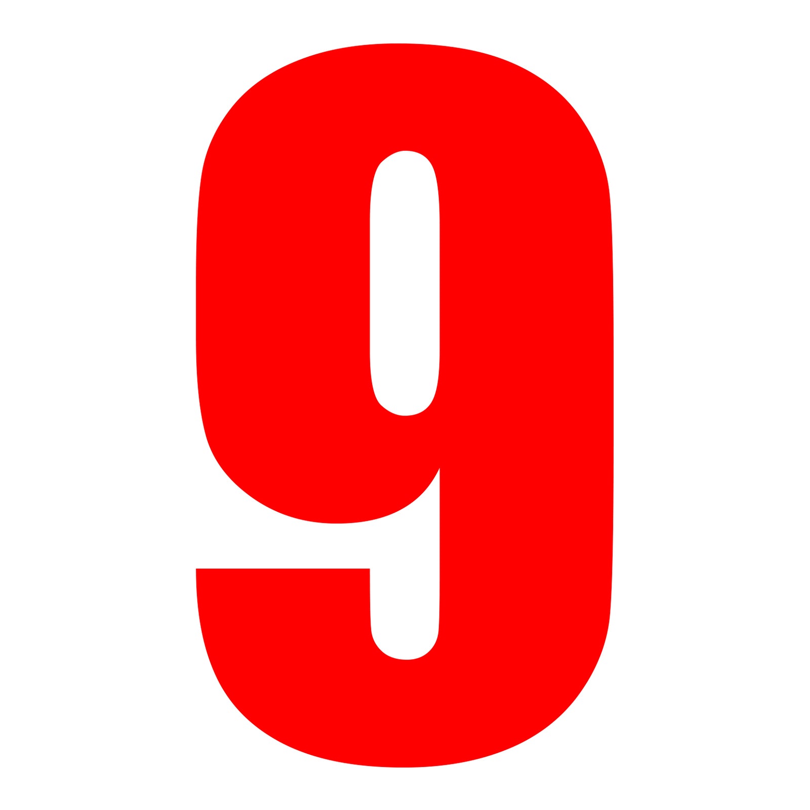 Whites Race Number - Red #9 (10 Pack)
