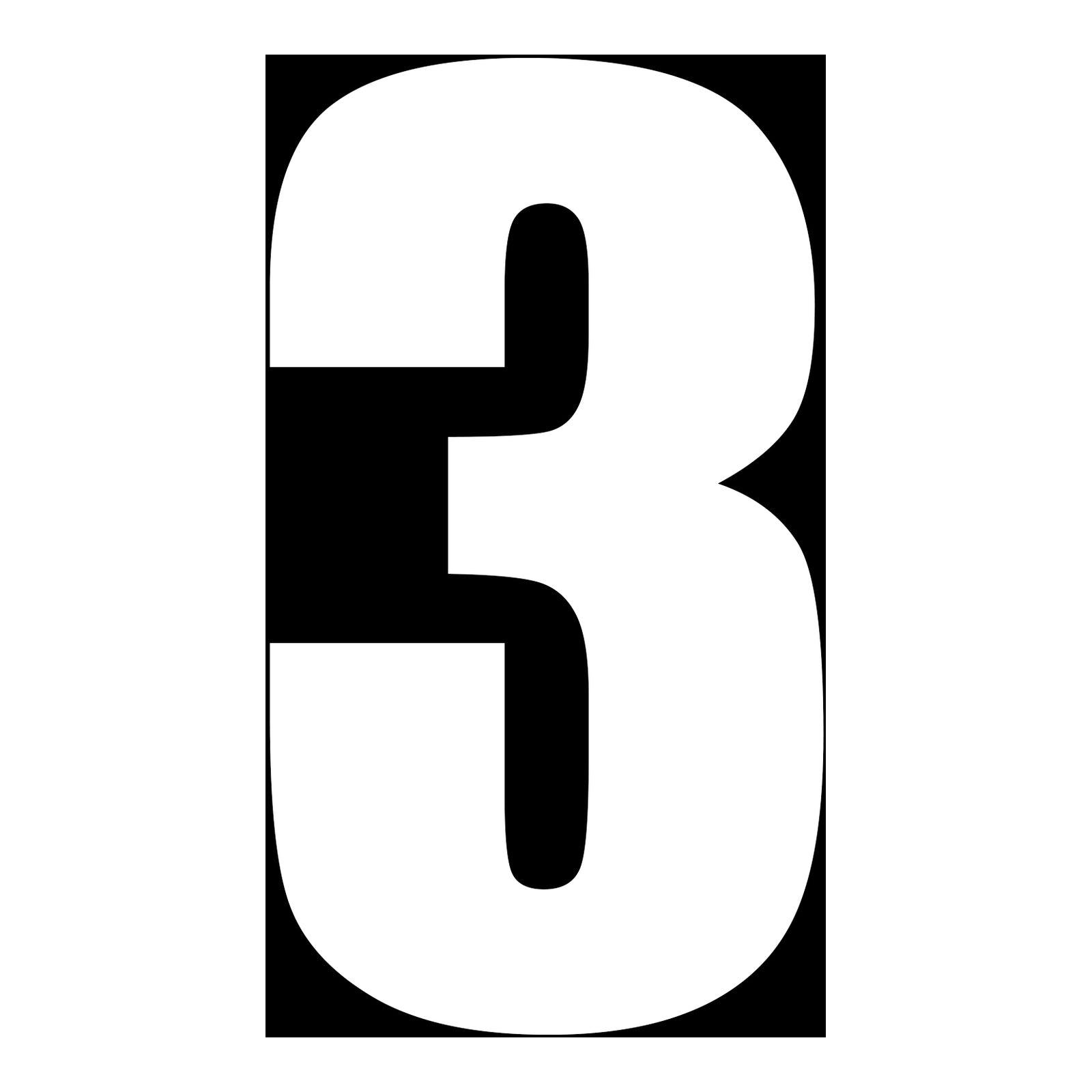 Whites Race Number - White #3 (10 Pack)