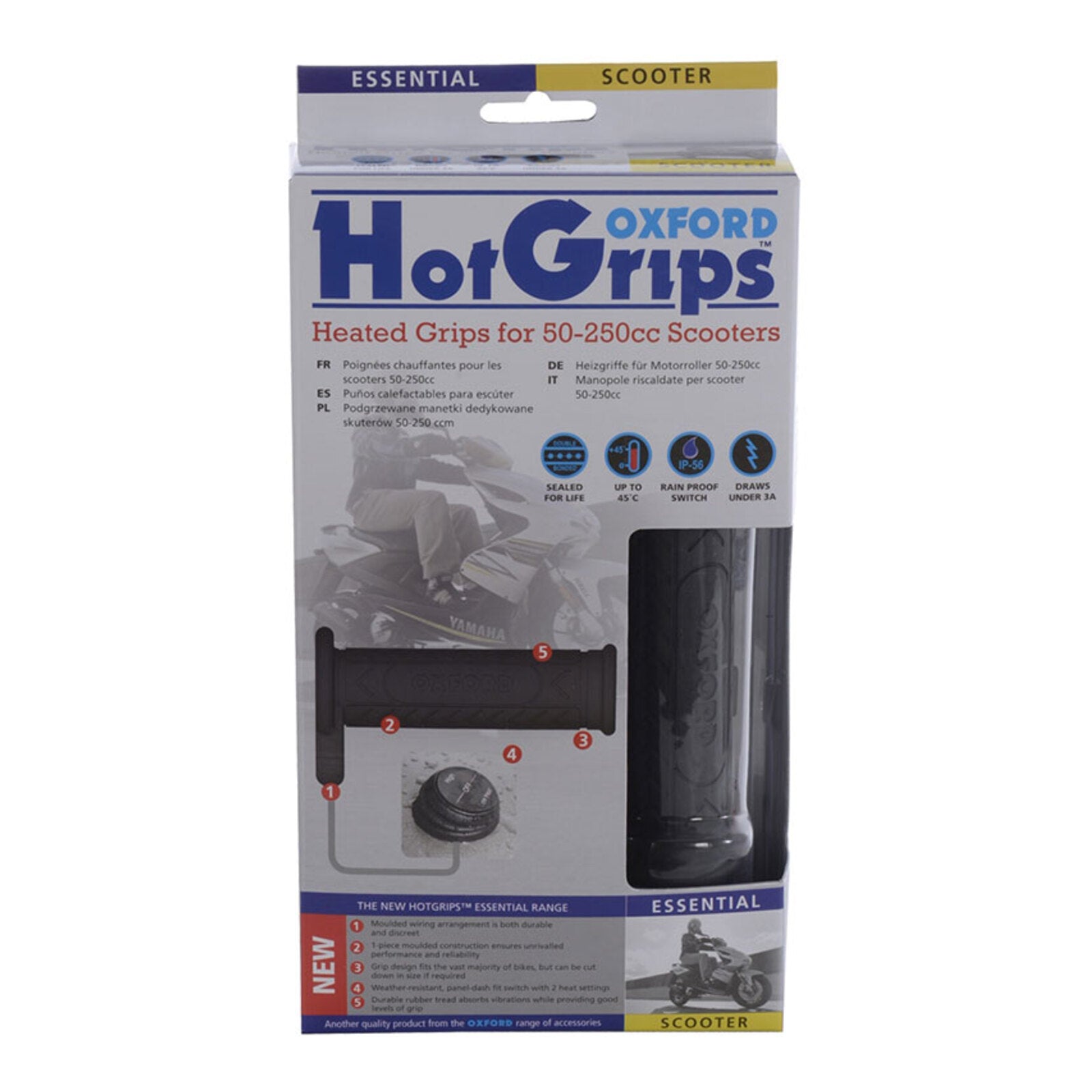 Oxford Hot Grips Scooter with Hi/Low Panel Switch