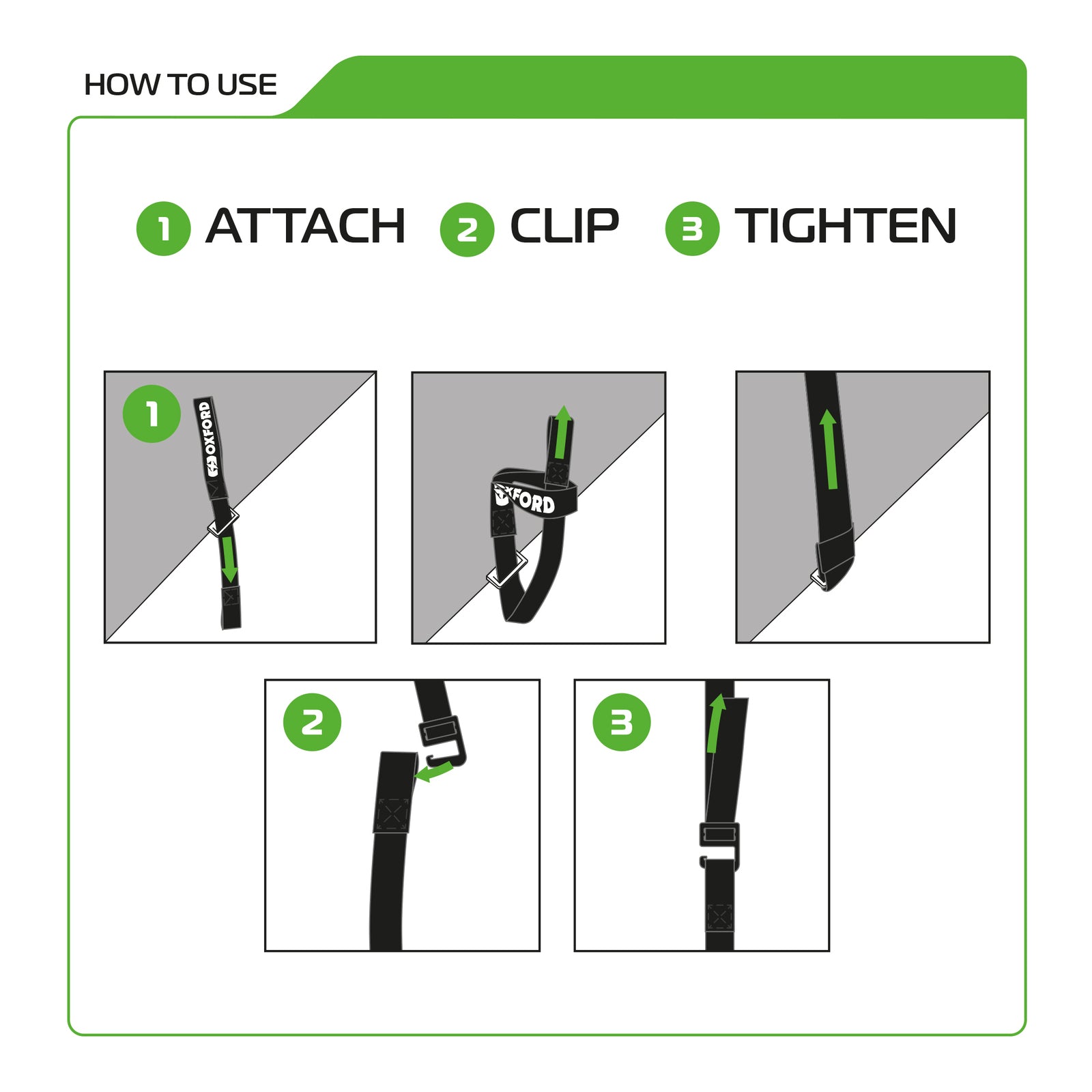 Oxford Atlas G-Hook 26mm x 2.0m - Black (Pair)