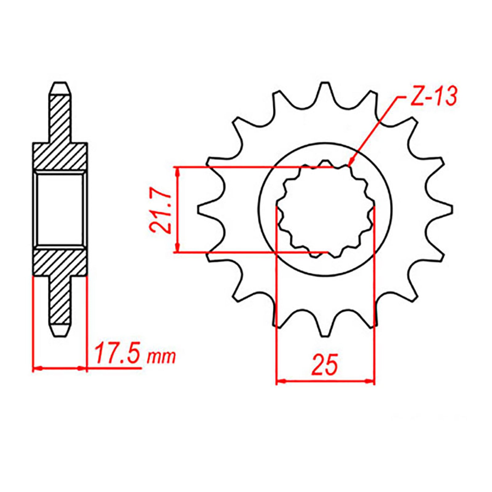 MTX 297 Steel Front Sprocket #525