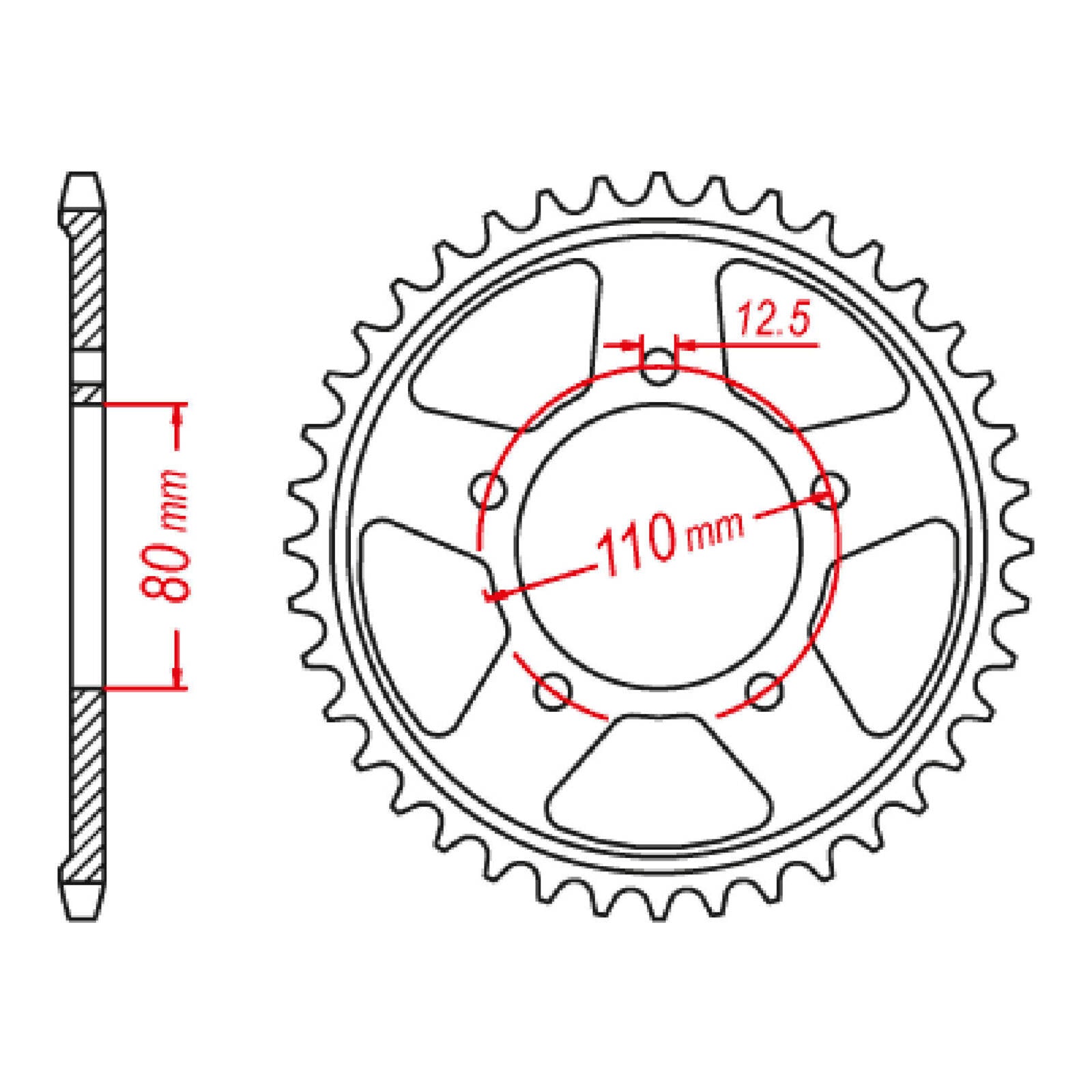 MTX 1331 Steel Rear Sprocket #525