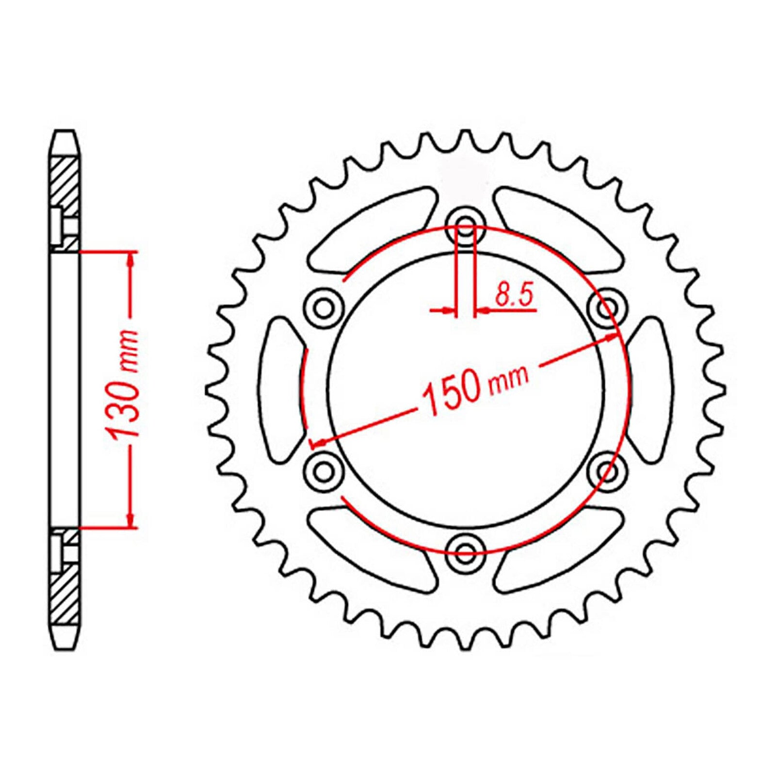 MTX 1244 Steel Rear Sprocket #428