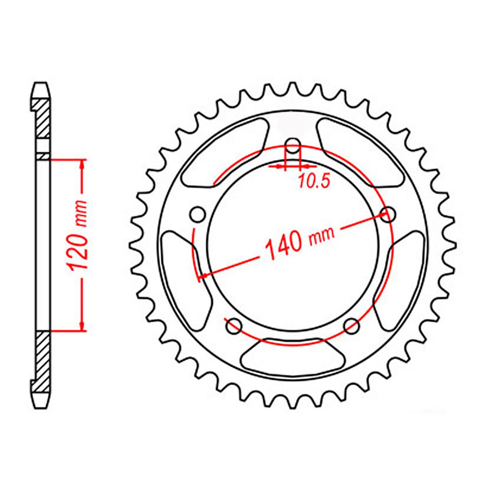 MTX 1792 Steel Rear Sprocket #525