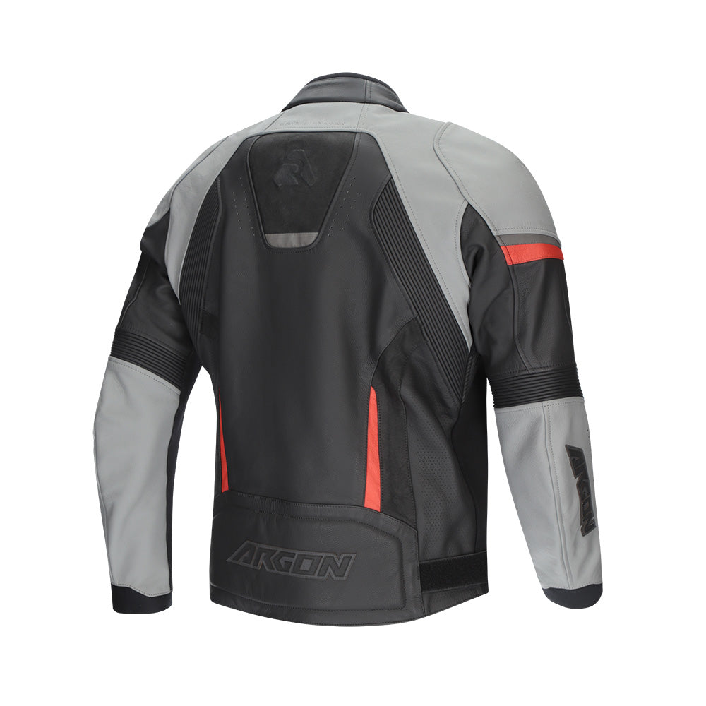 ARGON Scorcher II Leather Jacket - Grey Black Red