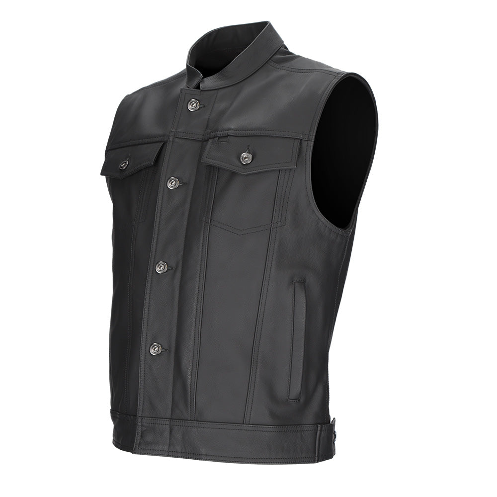 ARGON Vice Leather Vest - Black