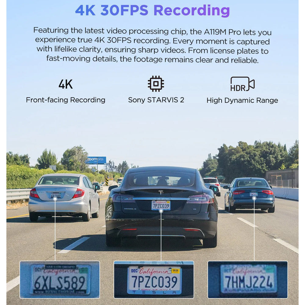 VIOFO DASHCAM 4K A119M PRO FRONT DVR WITH GPS & WIFI6