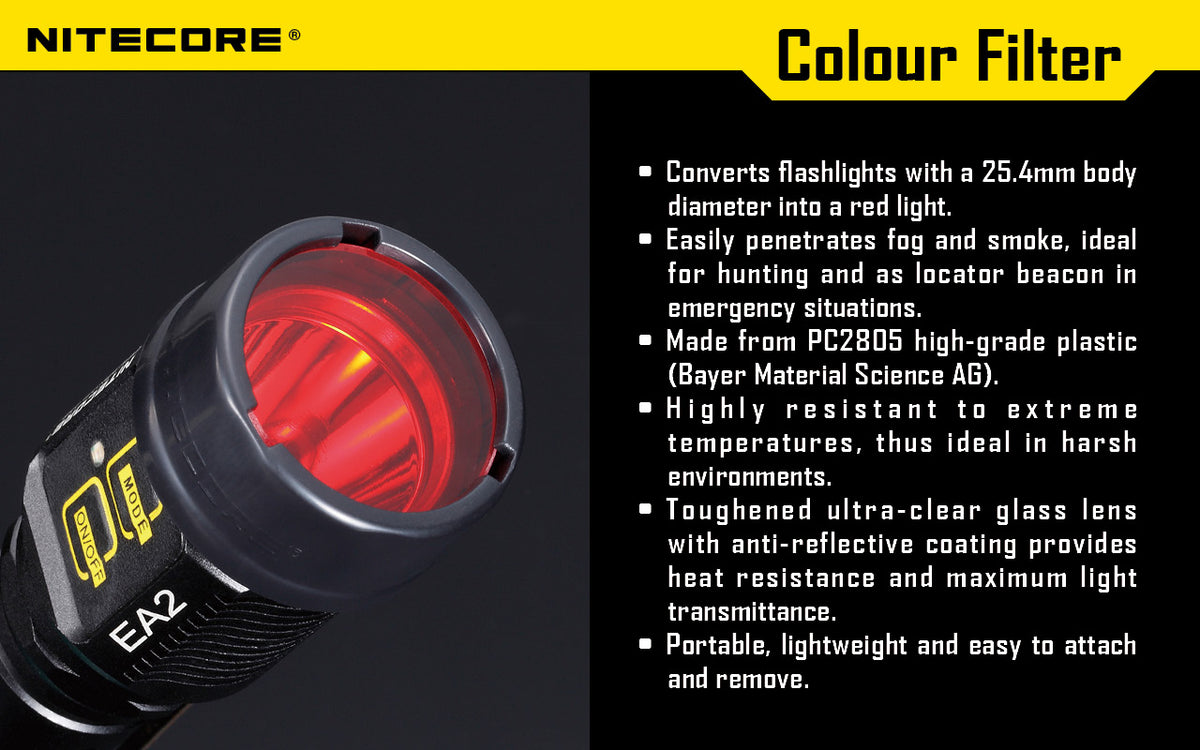 NITECOTE RED FILTER FOR 25.4MM TORCH
