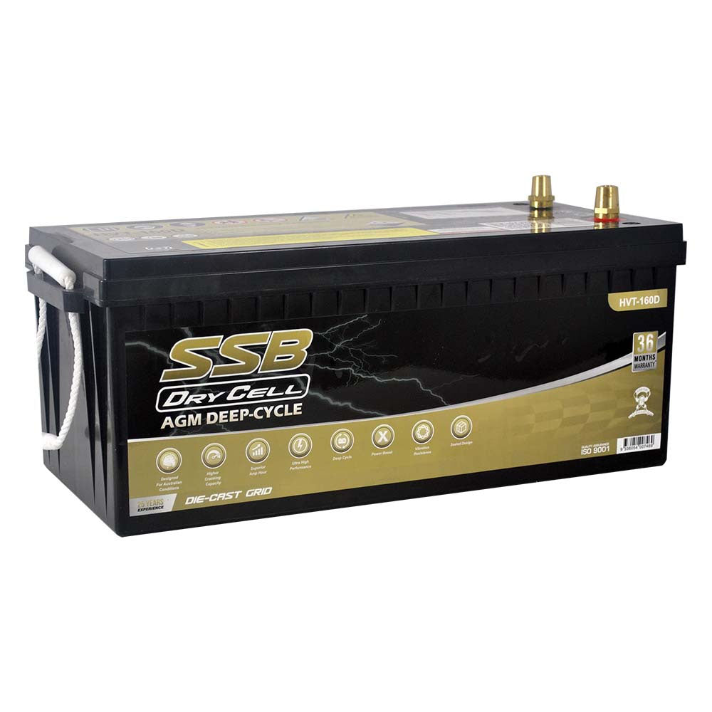 AGM BATTERY DEEP CYCLE DUAL PURPOSE 12V 160AH 1250CCA BY SSB ULTRA HIGH PERFORMANCE