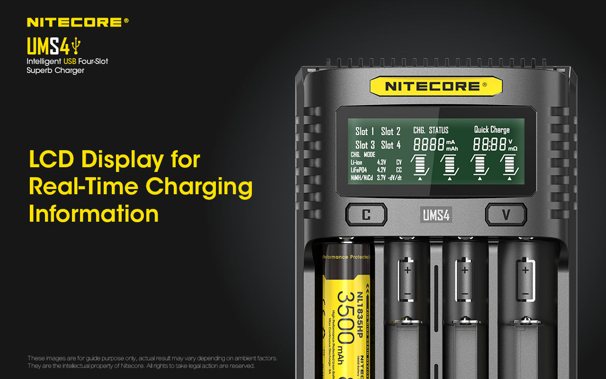 NITECORE INTELLIGENT BATTERY CHARGER USB FOUR SLOT SUPERB CHARGER