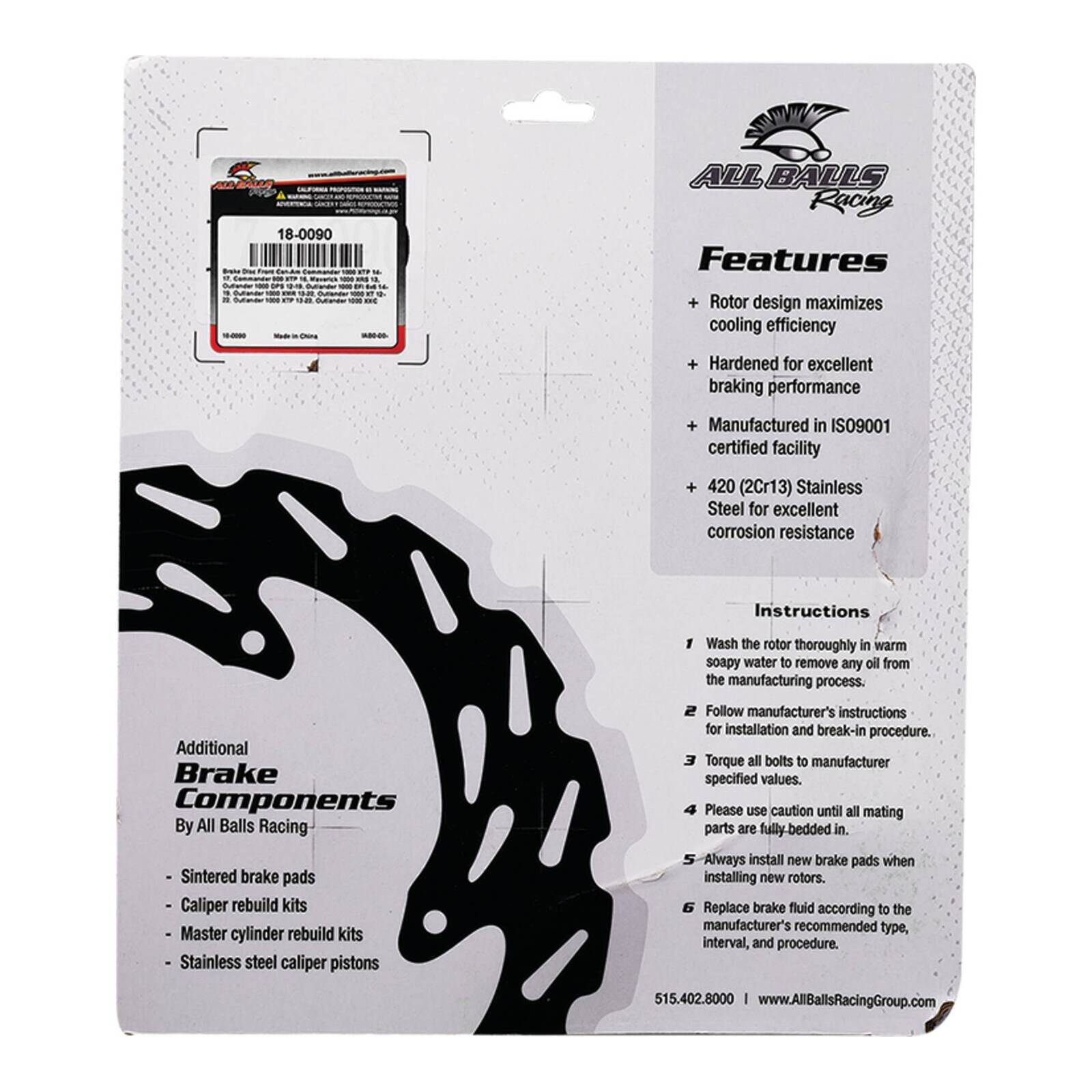 Brake Disc Front / Rear 18-0090