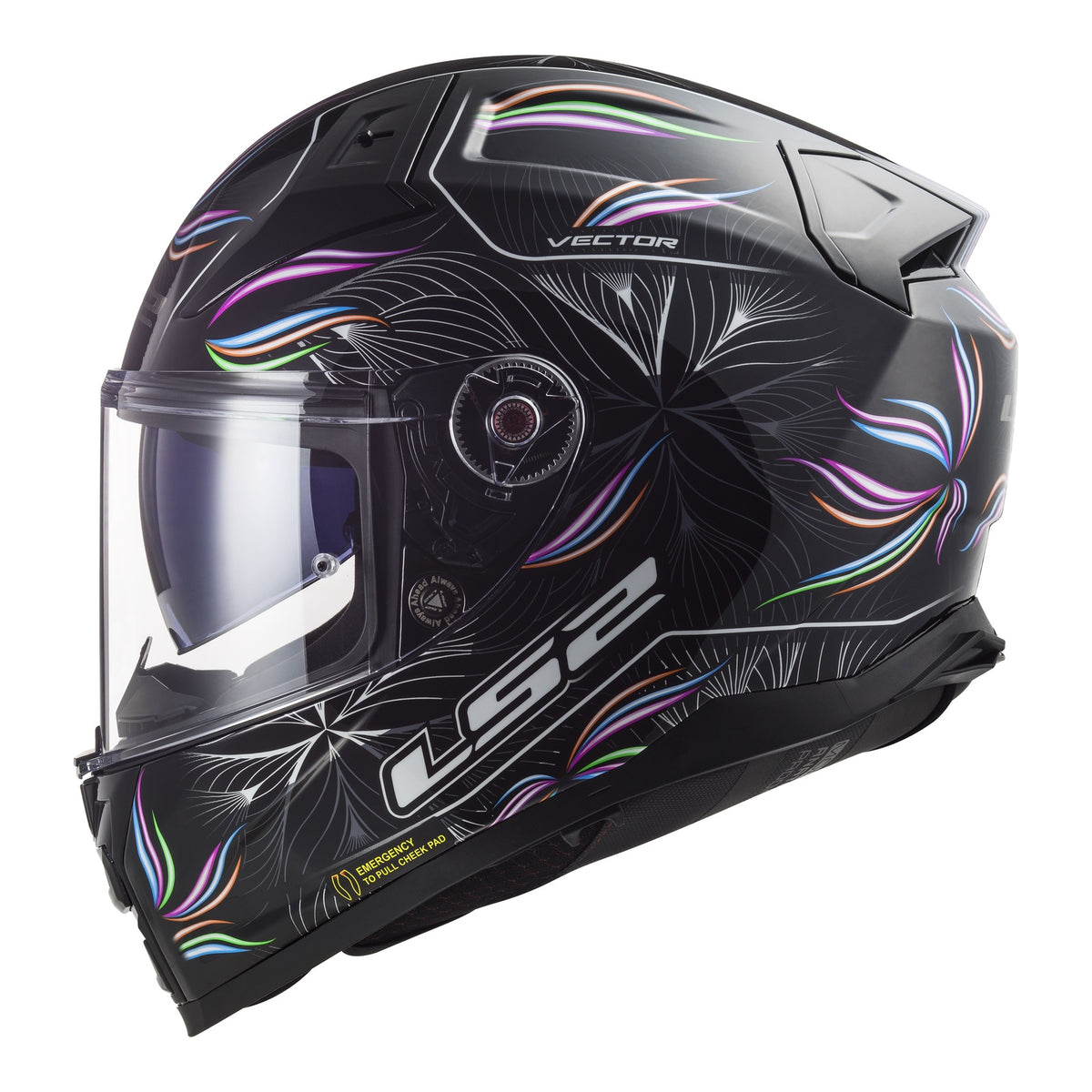 LS2 FF811 Vector II Tropical Helmet - Black / White